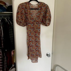 Doen cotton red floral dress